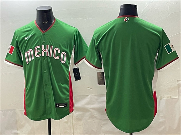 Mexico Baseball Blank Green 2026 World Baseball Classic Home Stadium Stitched Jersey
