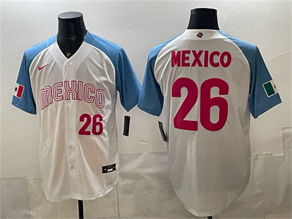 Mexico Baseball #26 Mexico White 2026 World Baseball Classic Home Stadium Stitched Jersey