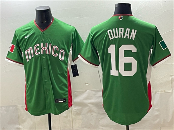 Mexico Baseball #16 Jarren Duran Green 2026 World Baseball Classic Home Stadium Stitched Jersey