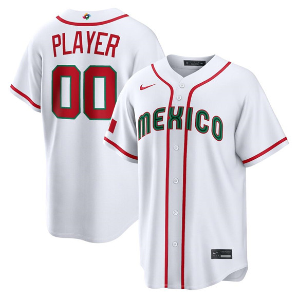 Mexico Baseball ACTIVE PLAYER Custom White 2026 World Baseball Classic Home Stadium Stitched Jersey