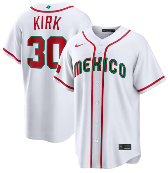 Mexico Baseball #30 Alejandro Kirk White 2026 World Baseball Classic Home Stadium Stitched Jersey