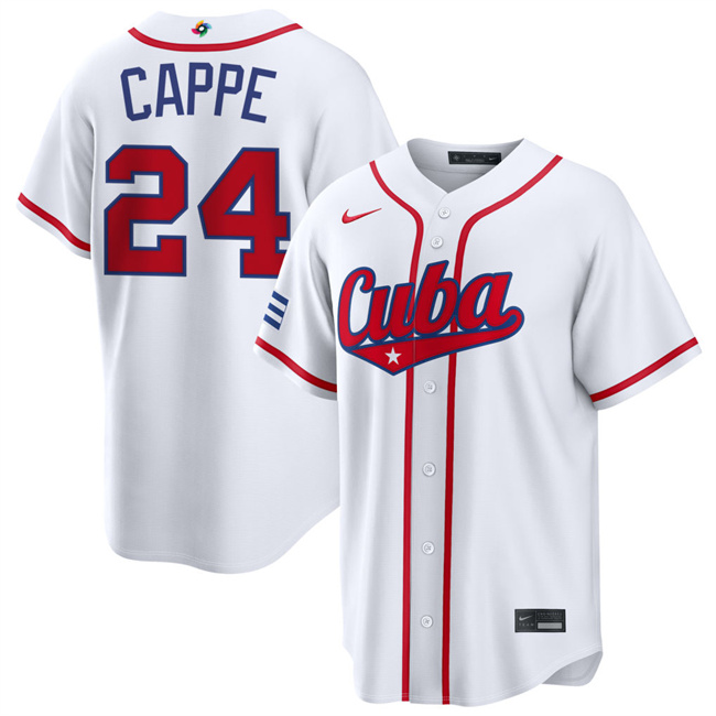 Cuba Baseball #24 Yiddi Cappe White 2026 World Baseball Classic Home Stadium Stitched Jersey