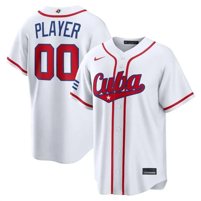 Cuba Baseball ACTIVE PLAYER Custom White 2026 World Baseball Classic Home Stadium Stitched Jersey