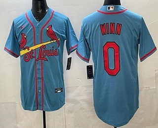 St Louis Cardinals #0 Masyn Winn Blue Cool Base Jersey St Louis Cardinals #0 Masyn Winn Blue Cool Base Jersey