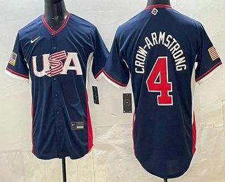USA #4 Pete Crow-Armstrong Navy 2026 World Baseball Classic Cool Base Jersey