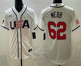 USA #62 Logan Webb White 2026 World Baseball Classic Cool Base Jersey