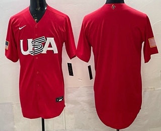 USA Blank Red 2026 World Baseball Classic Cool Base Jersey USA Blank Red 2026 World Baseball Classic Cool Base Jersey