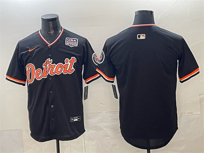Detroit Tigers Blank Navy 2026 Alternate USA 250' Patch Vapor Premier Limited Stitched Baseball Jersey
