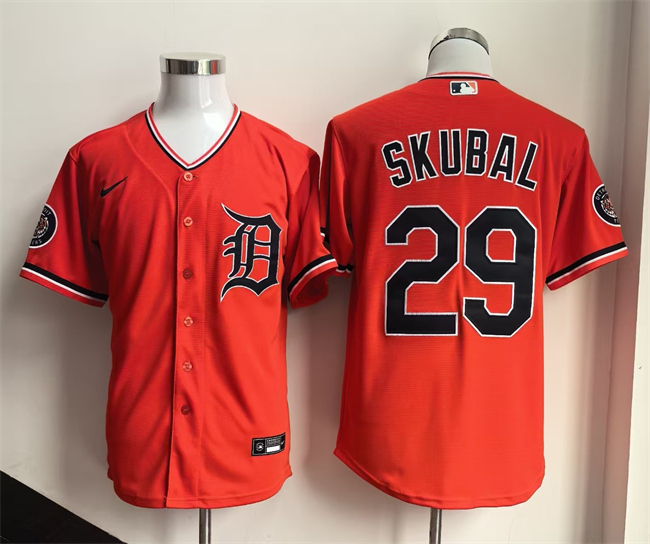 Detroit Tigers #29 Tarik Skubal Orange 2026 Alternate Stitched Baseball Jersey