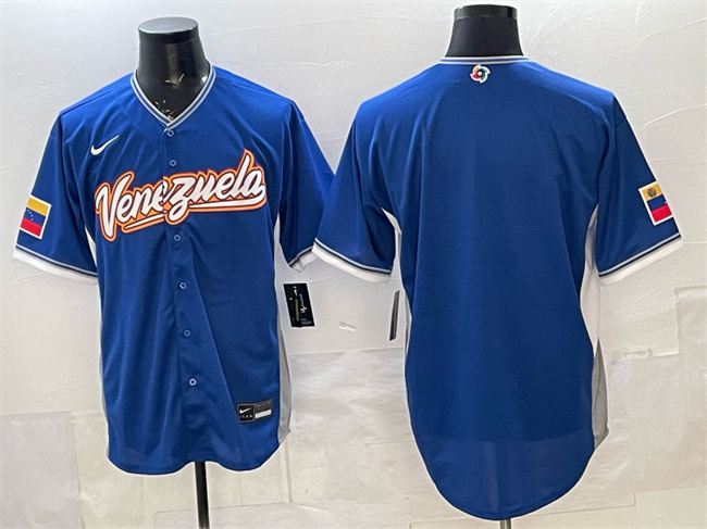 Venezuela Baseball Blank Blue 2026 World Baseball Classic Road Stadium Stitched Jersey