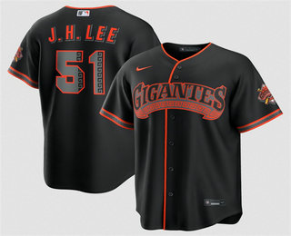 San Francisco Giants #51 Jung Hoo Lee Black 2026 Alternate Stadium Stitched Jersey San Francisco Giants #51 Jung Hoo Lee Black 2026 Alternate Stadium Stitched Jersey