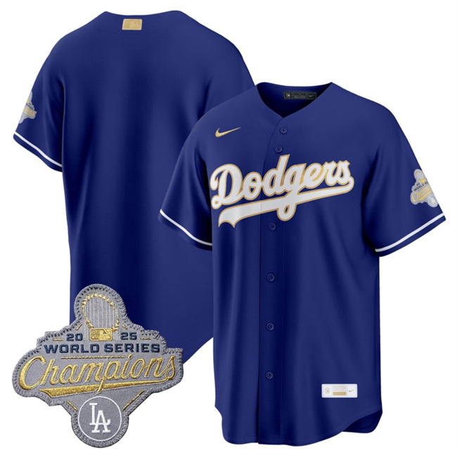 Los Angeles Dodgers Blank Royal 2026 Alternate Gold Collection Stadium Stitched Baseball Jersey
