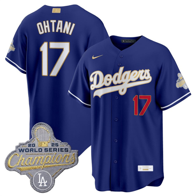 Los Angeles Dodgers #17 Shohei Ohtani Royal 2026 Alternate Gold Collection Stadium Stitched Baseball Jersey Los Angeles Dodgers #17 Shohei Ohtani Royal 2026 Alternate Gold Collection Stadium Stitched Baseball Jersey