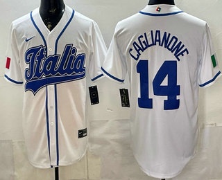 Italy #14 Jac Caglianone White 2026 World Baseball Classic Cool Base Jersey