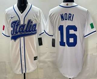 Italy #16 Dante Nori White 2026 World Baseball Classic Cool Base Jersey