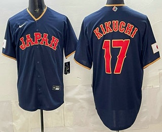 Japan #17 Yusei Kikuchi Navy 2026 World Baseball Classic Cool Base Jersey