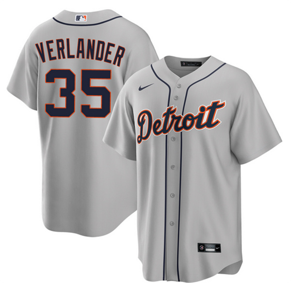 Detroit Tigers #35 Justin Verlander Gray 2026 Road Stitched Baseball Jersey
