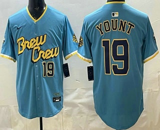 Milwaukee Brewers #19 Robin Yount Powder Blue Limited Jersey