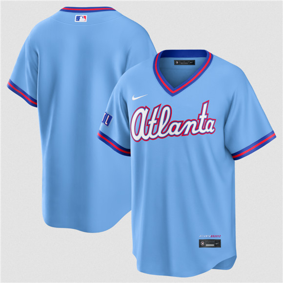 Atlanta Braves Blank Powder Blue 2026 City Connect Stadium Stitched Baseball Jersey Atlanta Braves Blank Powder Blue 2026 City Connect Stadium Stitched Baseball Jersey