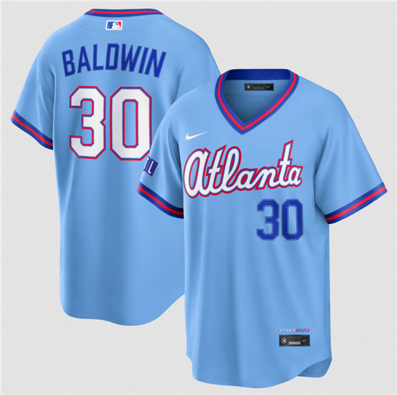 Atlanta Braves #30 Drake Baldwin Powder Blue 2026 City Connect Stadium Stitched Baseball Jersey
