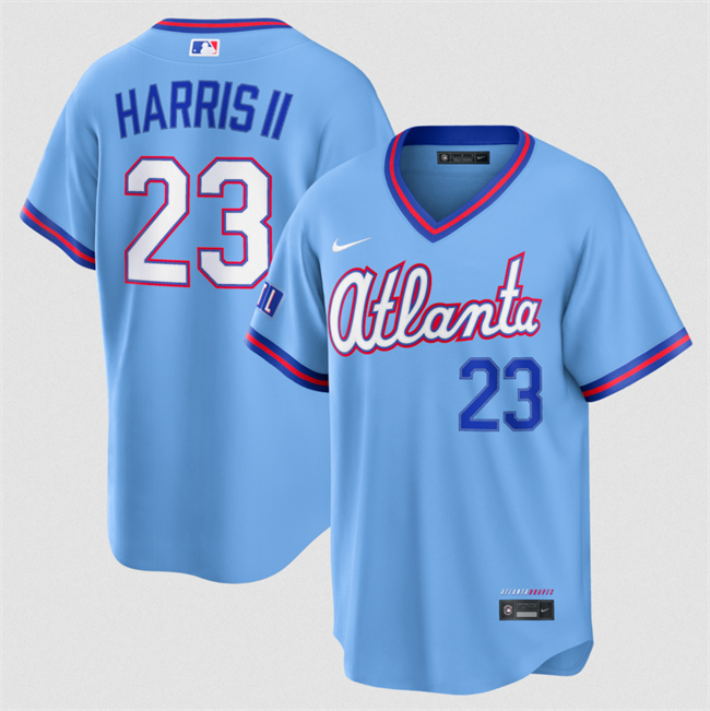 Atlanta Braves #23 Michael Harris II Powder Blue 2026 City Connect Stadium Stitched Baseball Jersey Atlanta Braves #23 Michael Harris II Powder Blue 2026 City Connect Stadium Stitched Baseball Jersey