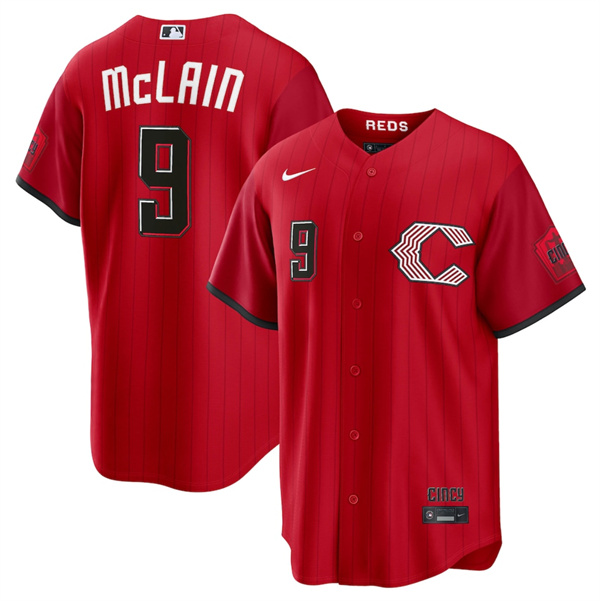 Cincinnati Reds #9 Matt McLain Red 2026 City Connect Stadium Stitched Baseball Jersey Cincinnati Reds #9 Matt McLain Red 2026 City Connect Stadium Stitched Baseball Jersey