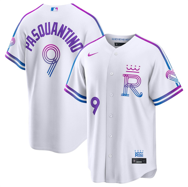 Kansas City Royals #9 Vinnie Pasquantino White 2026 City Connect Stadium Stitched Baseball Jersey
