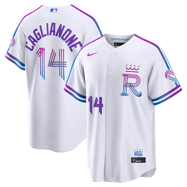 Kansas City Royals #14 Jac Caglianone White 2026 City Connect Stadium Stitched Baseball Jersey