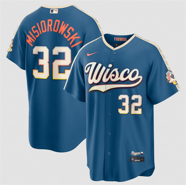 Milwaukee Brewers #32 Jacob Misiorowski Mineral Blue 2026 City Connect Stadium Stitched Stitched Baseball Jersey
