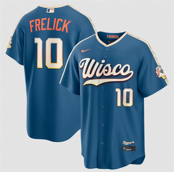 Milwaukee Brewers #10 Sal Frelick Mineral Blue 2026 City Connect Stadium Stitched Stitched Baseball Jersey