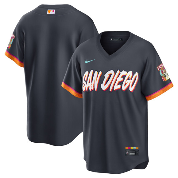 San Diego Padres Blank Obsidian 2026 City Connect Stadium Limited Stitched Baseball Jersey San Diego Padres Blank Obsidian 2026 City Connect Stadium Limited Stitched Baseball Jersey