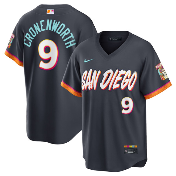 San Diego Padres #9 Jake Cronenworth Obsidian 2026 City Connect Stadium Limited Stitched Baseball Jersey San Diego Padres #9 Jake Cronenworth Obsidian 2026 City Connect Stadium Limited Stitched Baseball Jersey