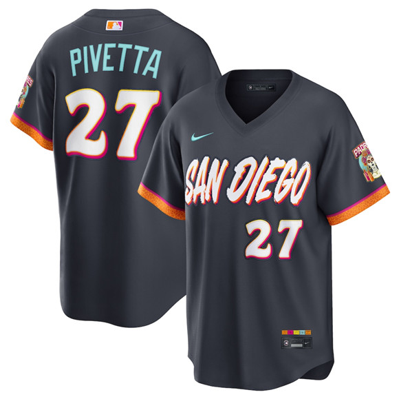 San Diego Padres #27 Nick Pivetta Obsidian 2026 City Connect Stadium Limited Stitched Baseball Jersey San Diego Padres #27 Nick Pivetta Obsidian 2026 City Connect Stadium Limited Stitched Baseball Jersey