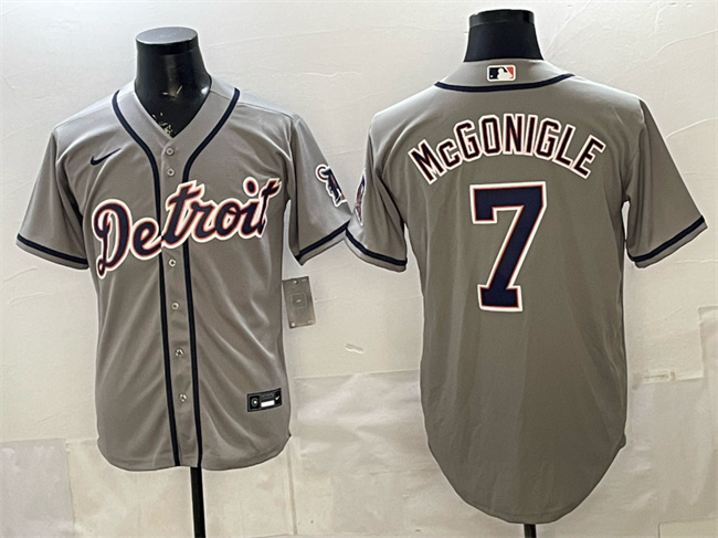 Detroit Tigers #7 Kevin McGonigle Grey Cool Base Stitched Baseball Jersey