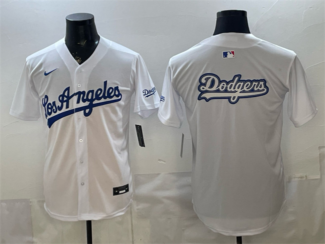 Los Angeles Dodgers Team Big Logo White Alternate Stadium Stitched Baseball Jersey