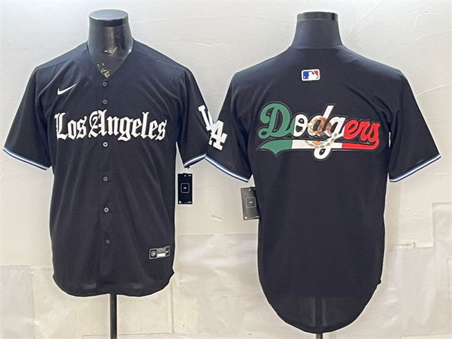 Los Angeles Dodgers Team Big Logo Black 'Gothic Edition' Vapor Premier Limited Stitched Baseball Jersey