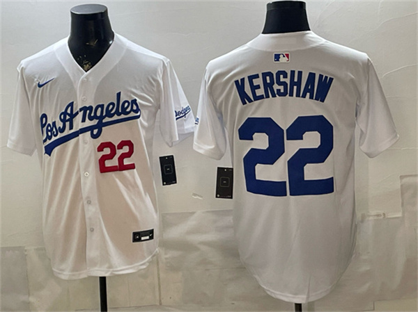 Los Angeles Dodgers #22 Clayton Kershaw White Alternate Stadium Stitched Baseball Jersey