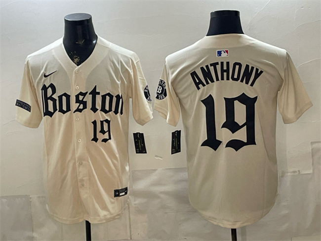 Boston Red Sox #19 Roman Anthony Cream Gothic Vapor Limited Stitched Baseball Jersey