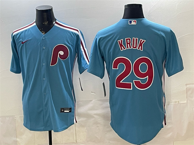 Philadelphia Phillies #29 John Kruk Blue Cool Base Stitched Jersey
