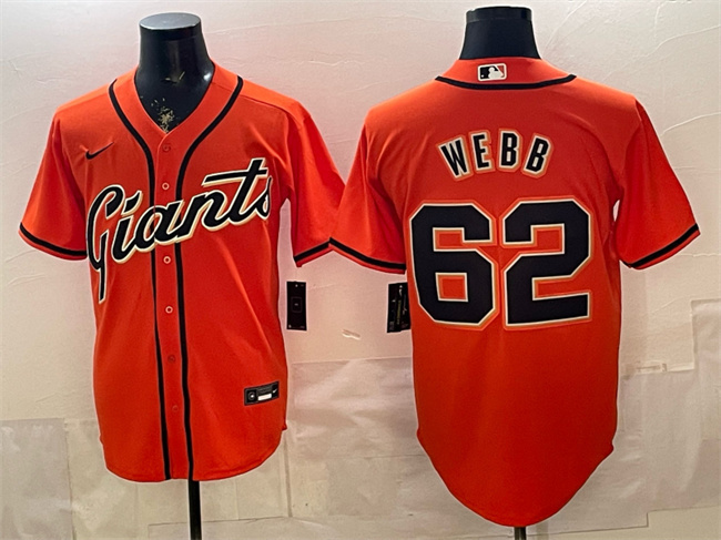 San Francisco Giants #62 Logan Webb Orange Cool Base Stitched Baseball Jersey San Francisco Giants #62 Logan Webb Orange Cool Base Stitched Baseball Jersey