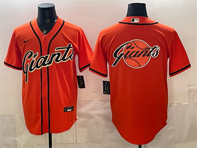 San Francisco Giants Team Big Logo Orange Cool Base Stitched Baseball Jersey
