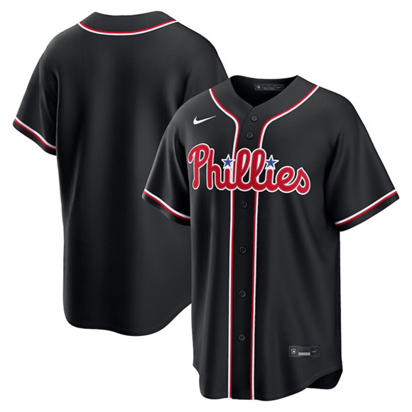 Philadelphia Phillies Blank Fashion Black Out Stitched Baseball Jersey