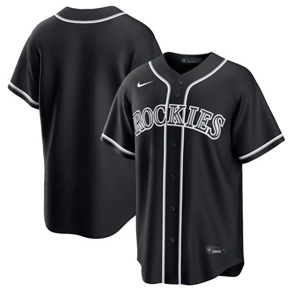 Colorado Rockies Blank Black Out Stitched Baseball Jersey