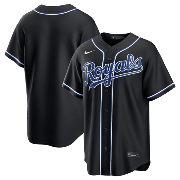 Kansas City Royals Blank Black Out Stitched Baseball Jersey