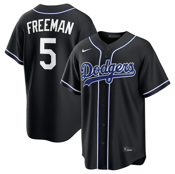 Los Angeles Dodgers #5 Freddie Freeman 2026 Black Out Stitched Baseball Jersey
