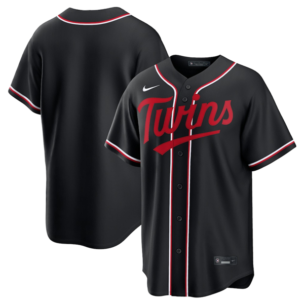Minnesota Twins Blank Black Out Stitched Baseball Jersey