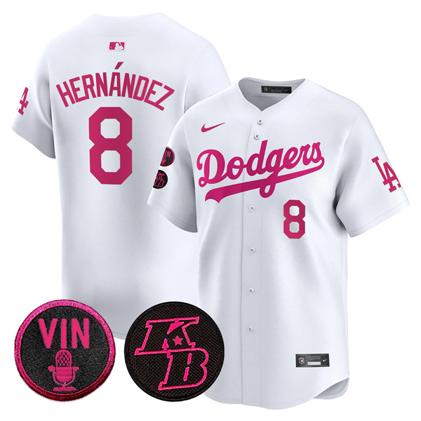 Los Angeles Dodgers #8 Enrique Hern??ndez White 2026 Mother??s Day Vapor Premier Limited Stitched Baseball Jersey