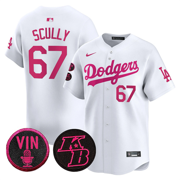 Los Angeles Dodgers #67 Vin Scully White 2026 Mother??s Day Vapor Premier Limited Stitched Baseball Jersey