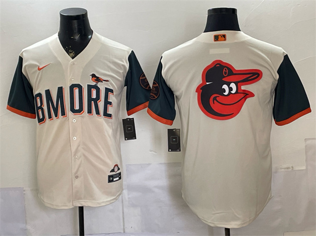 Baltimore Orioles Team Big Logo Natural 2026 City Connect Stadium Stitched Baseball Jersey Baltimore Orioles Team Big Logo Natural 2026 City Connect Stadium Stitched Baseball Jersey