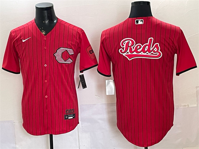 Cincinnati Reds Team Big Logo Red 2026 City Connect Stadium Stitched Baseball Jersey Cincinnati Reds Team Big Logo Red 2026 City Connect Stadium Stitched Baseball Jersey